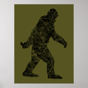 Poster Grunge Squatching Style Bigfoot