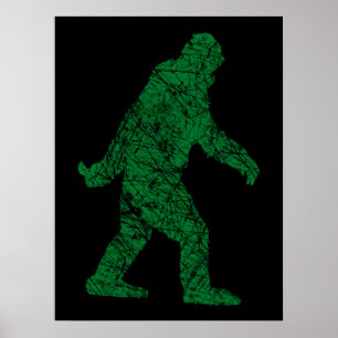 Poster Grunge Squatching Style Bigfoot