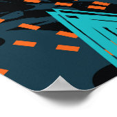 Poster Grunge star motif, design pour enfants ludique. (Coin)