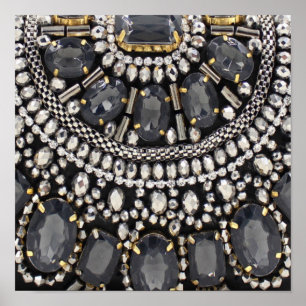 Poster grunge steampunk art deco black silver bohemian