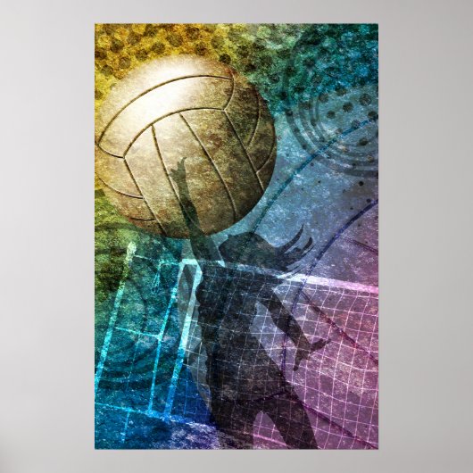 Poster Grunge Volleyball (Devant)
