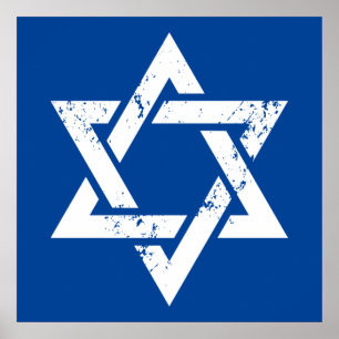 Poster Grunge White Star de David
