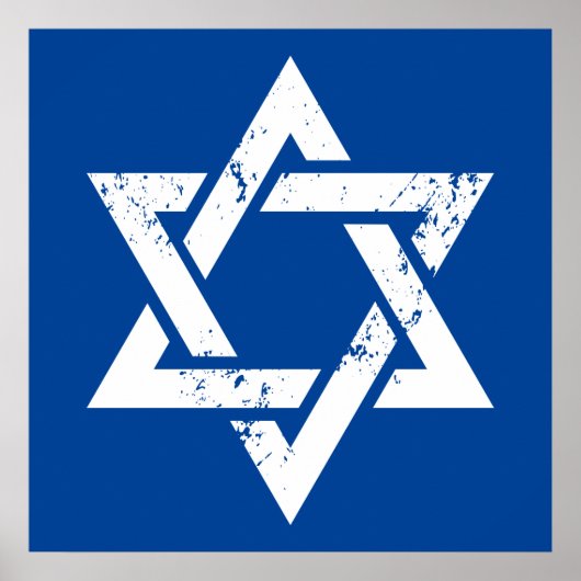 Poster Grunge White Star de David (Devant)