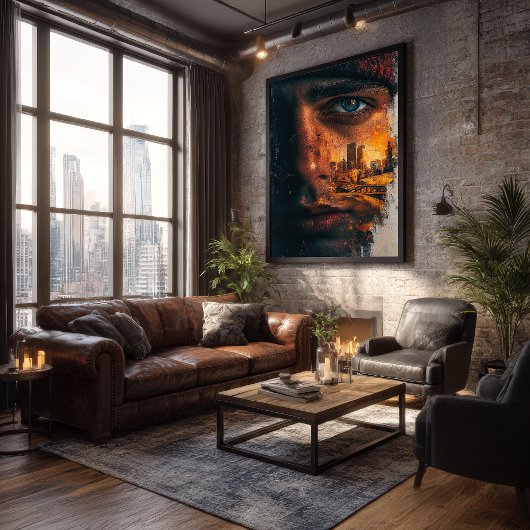 Poster Grungy City Double exposition