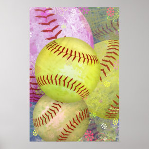 Poster Grungy Girl Softball