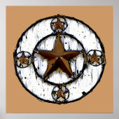 POSTER GRUNGY TEXAS STAR (Devant)