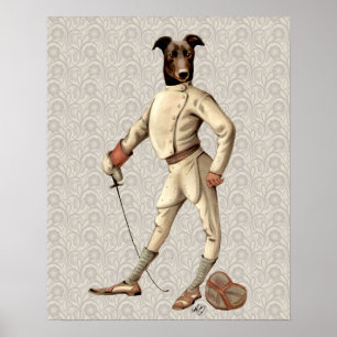 Poster Gryhound Fencer en crème complète