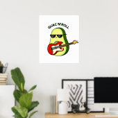 Poster Guac Et Roll Cute Rocker Avocado PUn (Bureau à domicile)