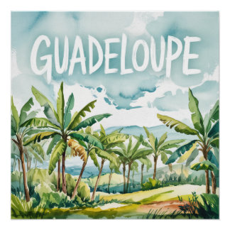 Poster Guadeloupe Aquarelle