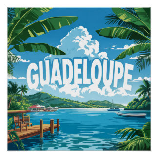 Poster Guadeloupe Lagon Tropical