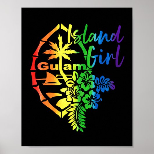 Poster Guam Flower Island Guamanian Girl (Devant)