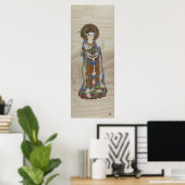 Poster Guan Yin Bouddha Doug Fir Art Arrière - plan Impri (Bureau à domicile)