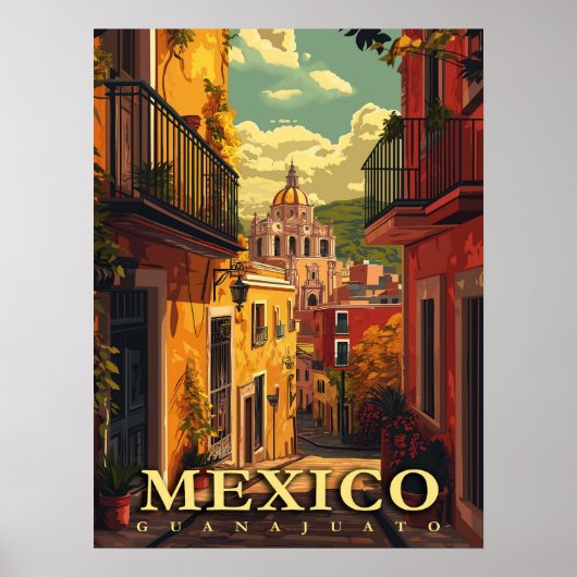 Poster Guanajuato, Mexique Vintage (Devant)