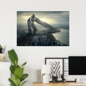 Poster Guardian angel protecting the city (Bureau à domicile)