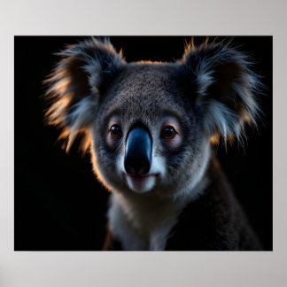 Poster Guardian Calm Koala – Cinematic Night Wildlife Por