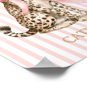 Poster Guépard avec nœud rose et rayures (Coin)