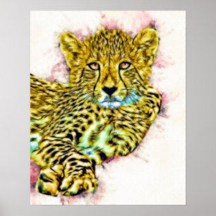 Poster Guépard de bébé