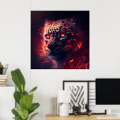 Poster Guépard rouge (Bureau à domicile)
