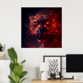 Poster Guépard rouge (Bureau à domicile)