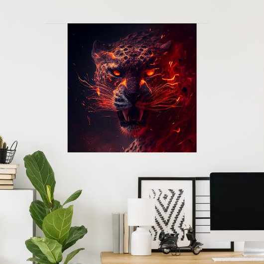 Poster Guépard rouge (Bureau à domicile)