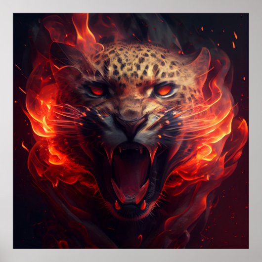 Poster Guépard rouge (Devant)