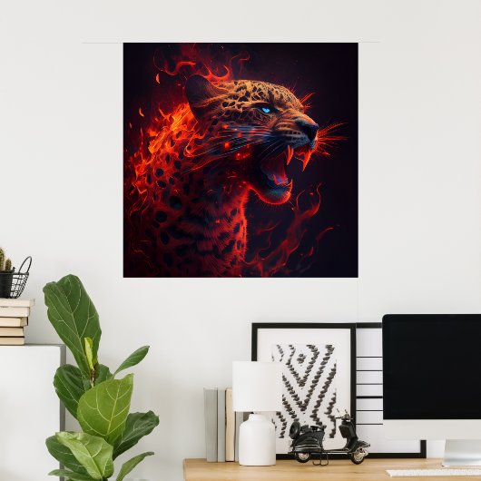 Poster Guépard rouge (Bureau à domicile)