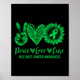 Poster Guérir l'Amour Tournesol Cancer des Voies Biliaire
