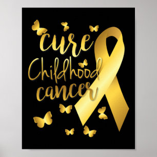 Poster Guérir le cancer de l'enfant avec un ruban d'or