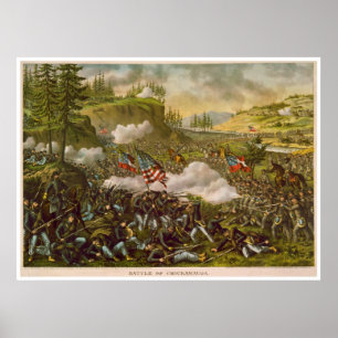 Poster Guerre civile Bataille de Chickamauga par Kurz & A
