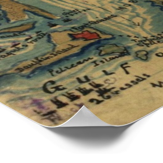 Poster Guerre civile - Capture de Mobile Alabama - Carte (Coin)