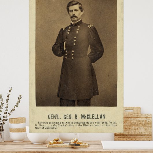 Poster Guerre civile Général George B McClellan Print (Cuisine)