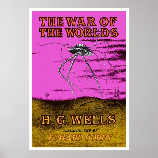 Poster Guerre des Mondes HG Wells couverture de livre TSh (Devant)