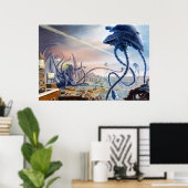 Poster Guerre des Mondes Vs. Cthulhu (Bureau à domicile)