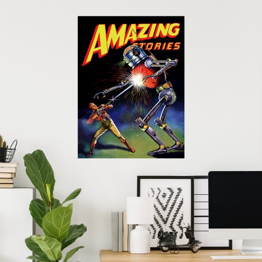 Poster guerre des robots (Bureau à domicile)