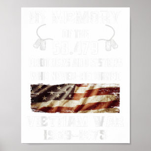 Poster Guerre du Vietnam 1959-1975 En mémoire Vietnam Ve 