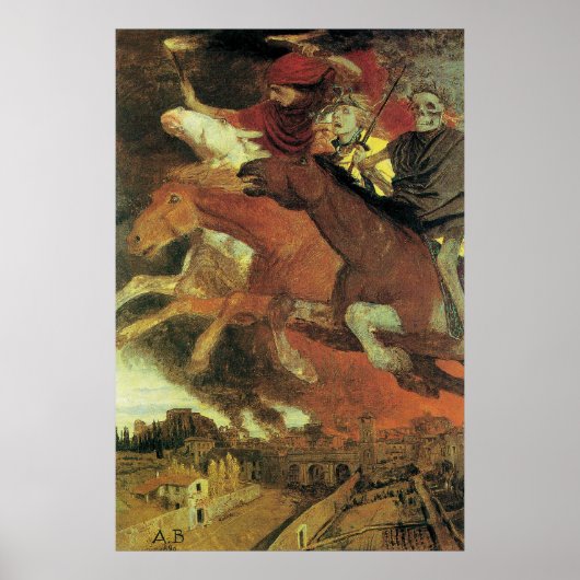 Poster Guerre par Arnold Bocklin, Symbolisme Vintage Art (Devant)