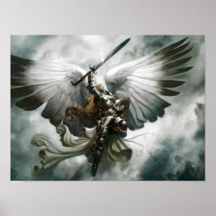 Poster Guerrier Angel Imaginaire Art