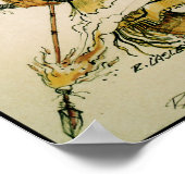 Poster Guerrier avec toile à flèches flamboyantes (Coin)