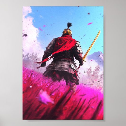 Poster Guerrier blindé avec écharpe rouge (Devant)