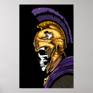 Poster Guerrier crâne avec Noir