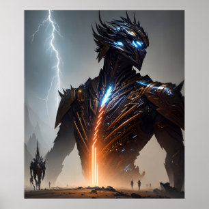 Poster Guerrier Cyborg de la foudre