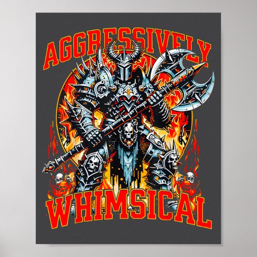 Poster Guerrier de combat de fantasy sombre agressivement (Devant)