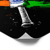 Poster Guerrier de cricket d'Inde T Cricket Drapeau brita (Coin)