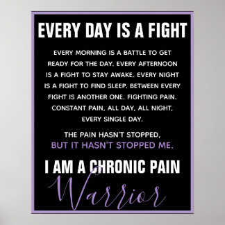 Poster Guerrier de la douleur chronique (entièrement pers
