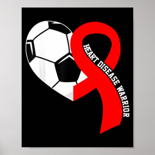 Poster Guerrier de la maladie cardiaque Football Rouge Ma