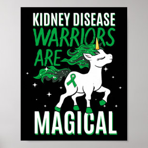 Poster Guerrier de la maladie Magique Unicorne vert orgue