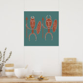 Poster guerrier de la tribu abstraite africaine (Cuisine)