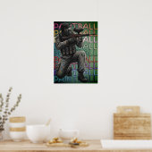 Poster Guerrier de paintball néon (Cuisine)