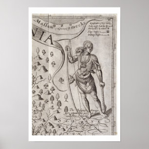 Poster Guerrier de Susquehannock, détail de la carte de V