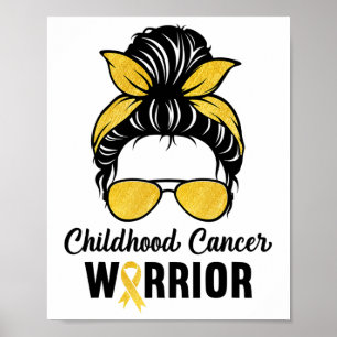 Poster Guerrier du cancer de l'enfance En septembre nous 